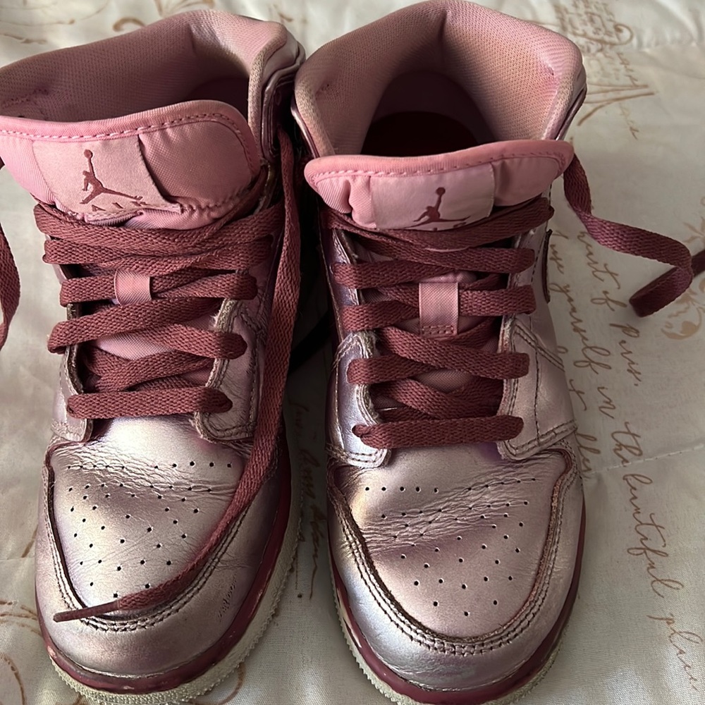Nike Pink Chrome Air Jordan’s size 5 youth